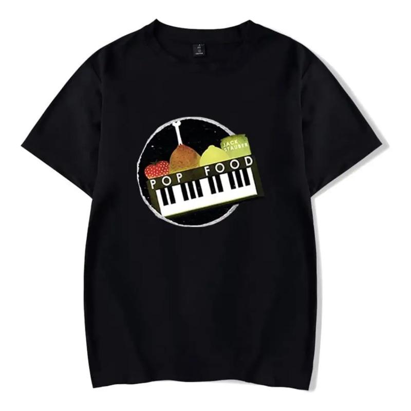 Camiseta Jack Stauber Pop Food Merch, Casual, De Manga Corta S разноцветный