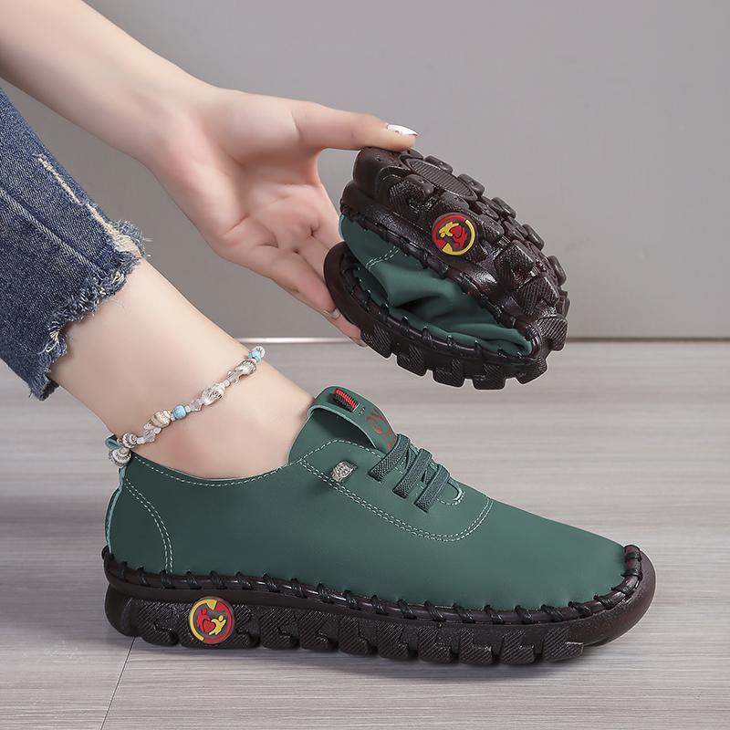 Zapatillas de Moda para Mujer Primavera Verano Nuevas Zapatillas Romanas de Suela Blanda Transpirables para Mujer Costuras Retro Suela de Magdalenas Tallas Grandes Zapatos para Mujer