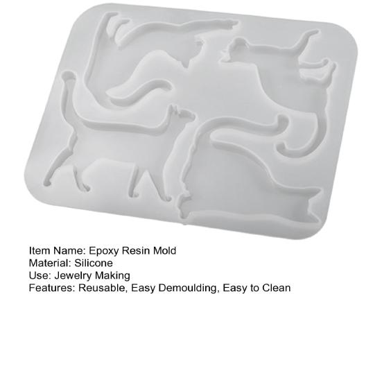Epoxy Resin Mold Cartoon Three-dimensional Non-sticky Reusable Easy Demoulding Decorative Gift 3D Cat Brooch Silicone Mould DIY Craft Making