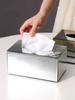 Luxury Glass Tissue Box Paper Holder Napkin Storage Living Room Desktop Household Home Decoration