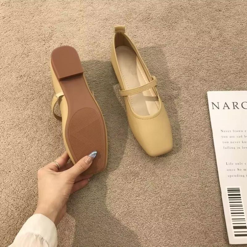 Japanese Style Lolita White with Medium Heels Gothic Women's Summer Footwear Black Mary Jane Square Toe Shoes for Woman 2025 E