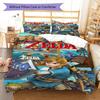 Action games  Pattern Bedding Quilt Set Quilt Cover Pillowcase Home Decoration Birthday Gift (1 * duvet cover + 2 * pillowcase, without core)