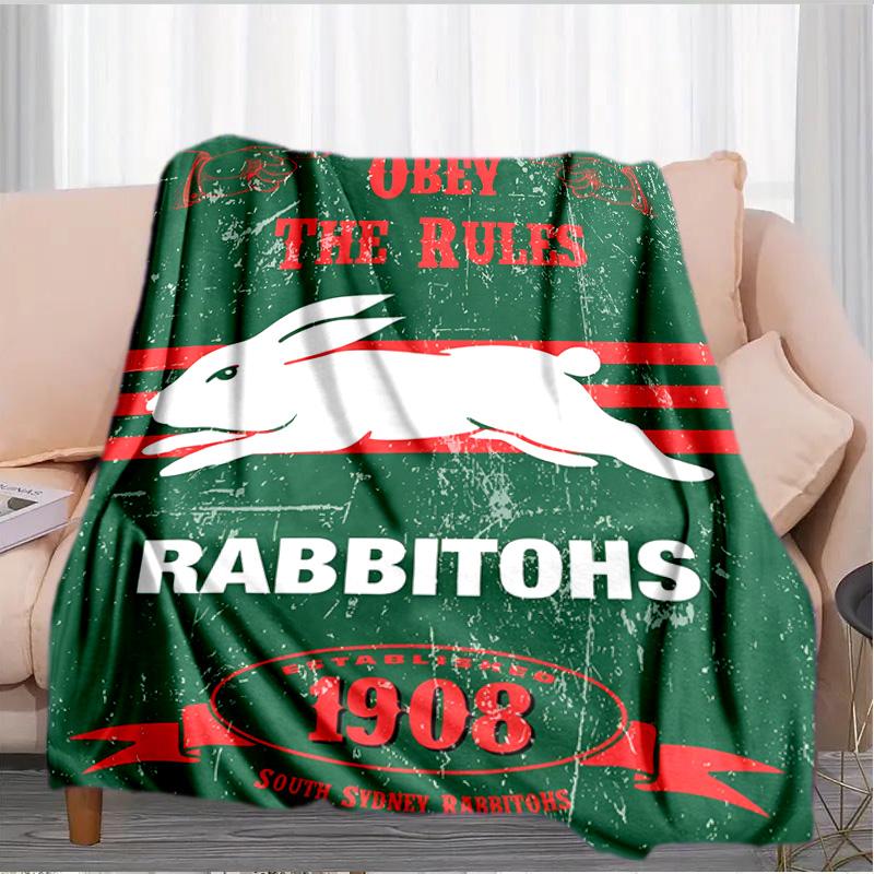 Nrl Rabbit Artwork Design Blanket Suitable for Sofas, Beds, Offices, And Camping - Perfect Gift for Halloween Christmas
