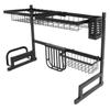 65cm Sink Drying Rack 304 Stainless Steel Kitchen Dish Drainer Storage Shelf Organizer Black