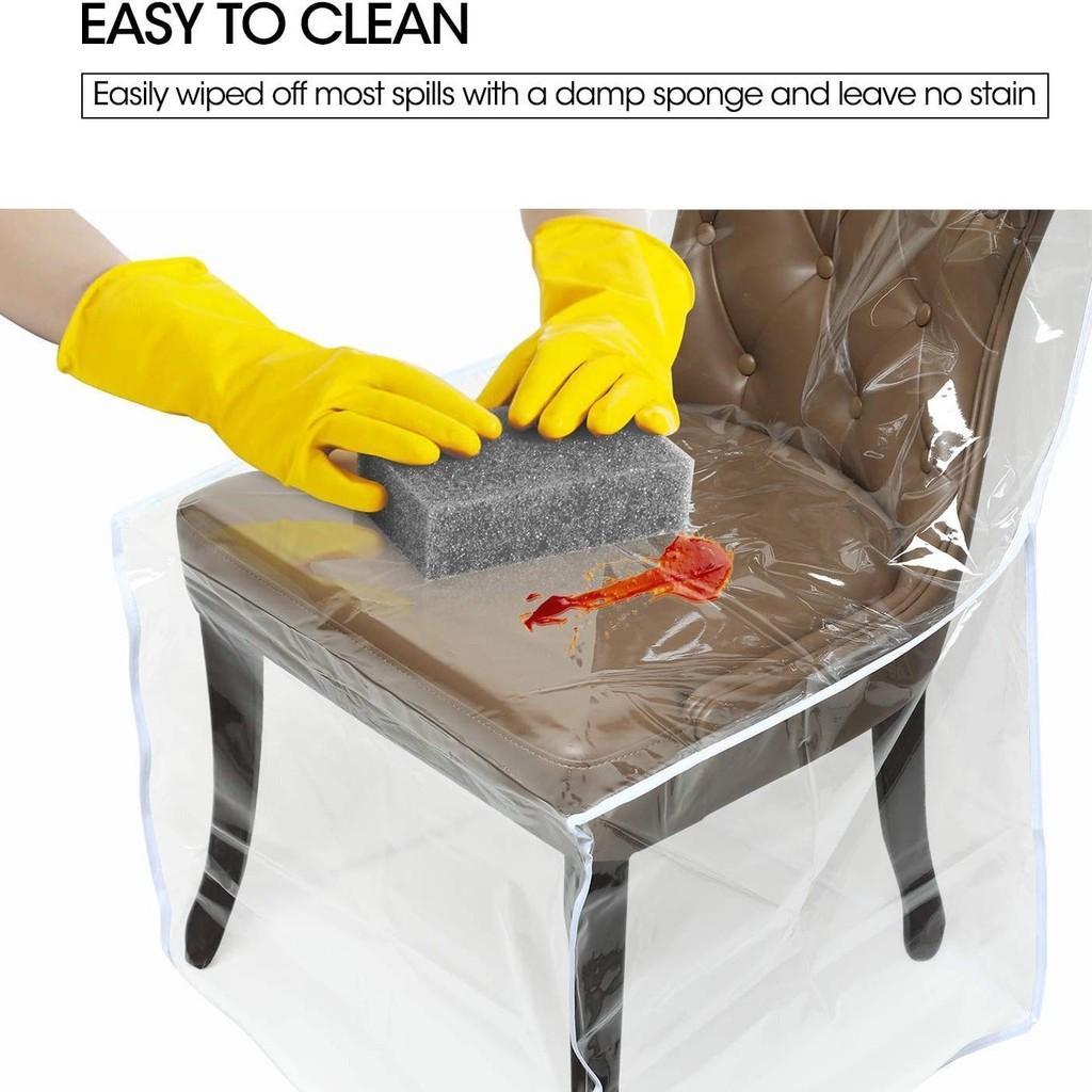 Pvc Clear Chair Sleeves For Waterproof And Dustproof Protection During Meals
