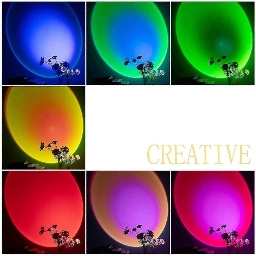 Led Spaceman Sunset Lamp - Astronaut Sunset Lamp Rainbow Projection Night Light With 360 Rotation, Network Modern Chargeable Floor Light With Usb