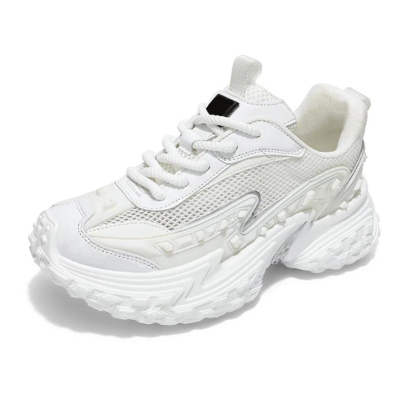 Men'S Vintage Platform Lace Up Skateboard Casual Sneakers Outdoor Street Sports Style Comfortable Chunky Tennis Running Shoes