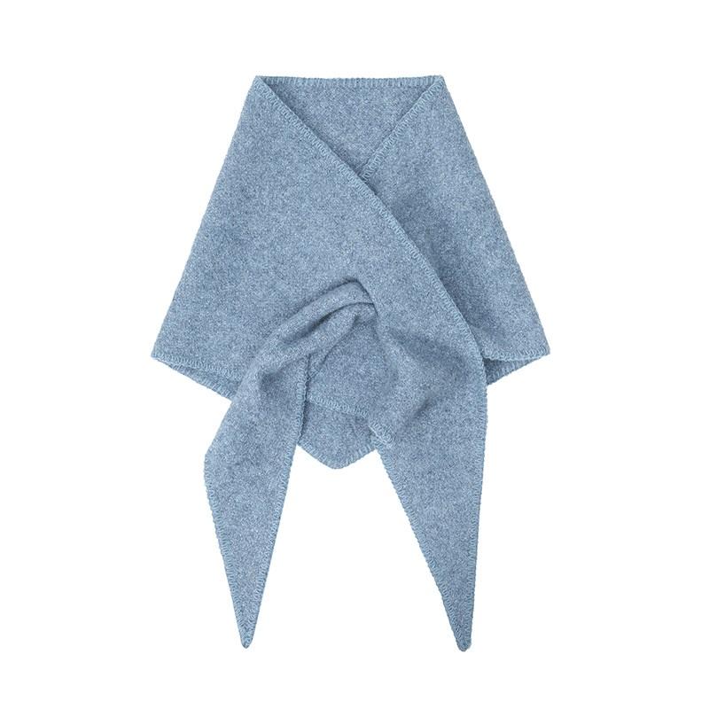 Womens Soft Knit Triangle Scarf Solid Color Warm Shawl Wrap Fashion Neck Scarves For Autumn Winter Daily Outfit