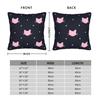 Cat Polka Dots Pillowcase Printing Polyester Cushion Cover Decorations Pink Pillow Case Cover Home Square 45*45Cm