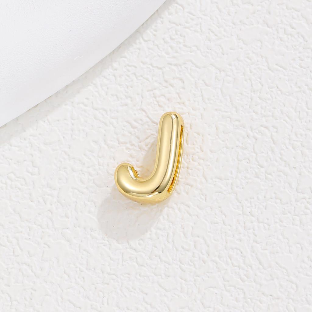 Delicate Chunky Balloon Bubble DIY Initial Letter Pendant Necklace for Women Men Stainless Steel Gold Plated Necklaces