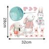 Watercolor Cartoon Bunny Wall Stickers Baby Nursery Wall Decals for Kids Room Living Room Bedroom Home Decor Rabbit Stickers PVC