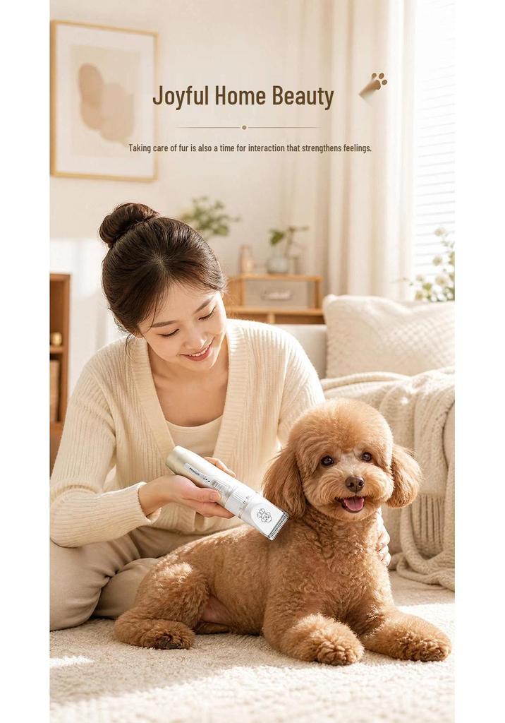 Lithium Battery Pet Hair Clipper - Low Noise, Skin-Safe Trimmer for Cats & Dogs