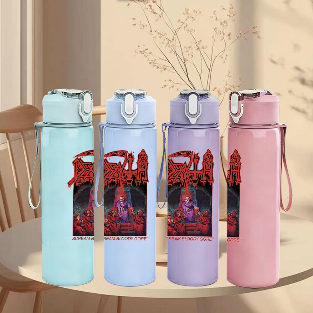 1PC Red Horror Band Vintage Poster Print 750ml Portable Sports Water Bottle Leakproof Gym Outdoor Travel Drink Cup