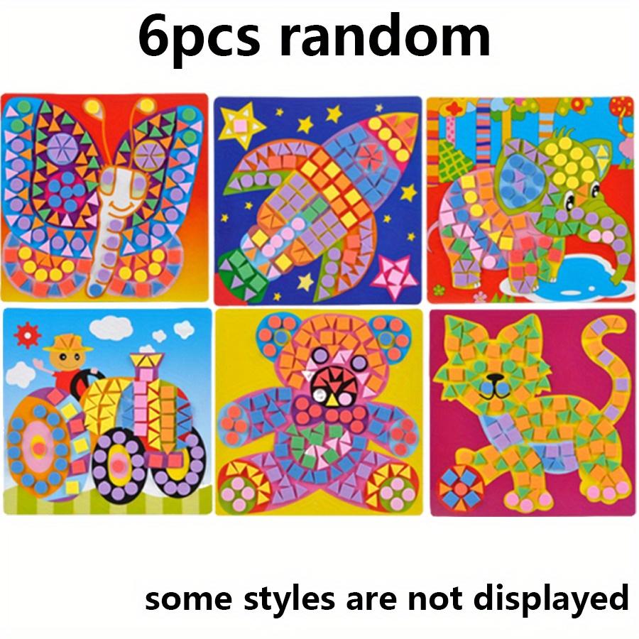 

6/12pcs DIY Mosaic Painting Kit Vibrant 3D EVA Foam Stickers Craft Cartoon Animals Vehicles Create Wall Art Home Decor JXB