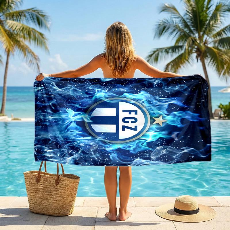 FC Zürich Print Quick Dry Beach Towel Microfiber Absorbent Portable Travel Swimming Towel