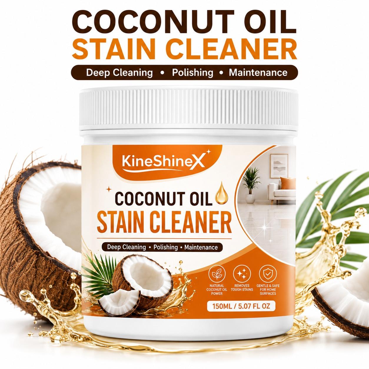 Natural Coconut Oil Cleaning Paste, Multi-Purpose Stain Remover for Home, Deep Cleaning Cream for Tile Grout & Kitchen Sink, Heavy Duty Scrub 150ml