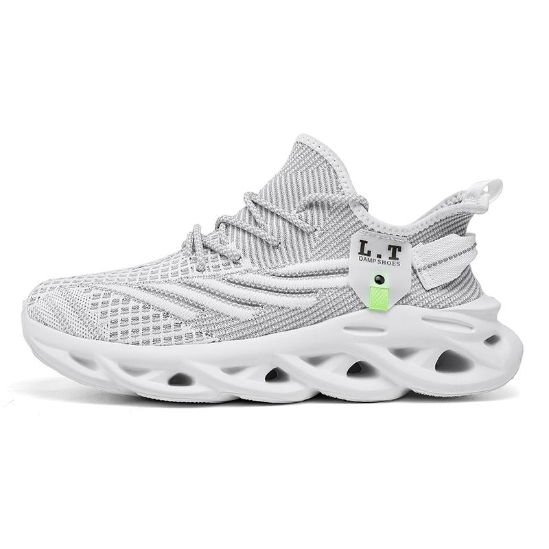 39-48 Summer Men's Large  Sports Shoes Breathable Flying Weave Sports Casual Shoes Thick Sole Blade Mesh Fashion Coconut Running Shoes
