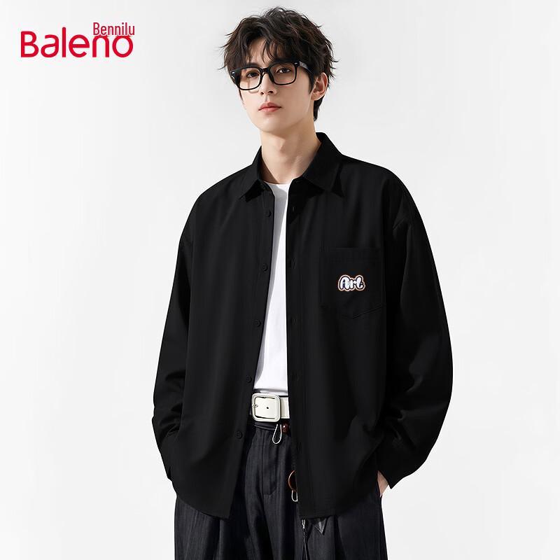 Baleno Men's Casual Long Sleeve Lapel Cardigan Shirt