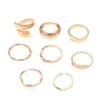Geometric Metal Ring Set For Women With Electroplated Finish For Fashionable Summer Wear