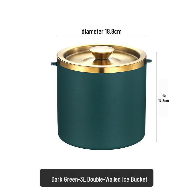 Double Layer Stainless Steel Ice Bucket for Wine & Beer