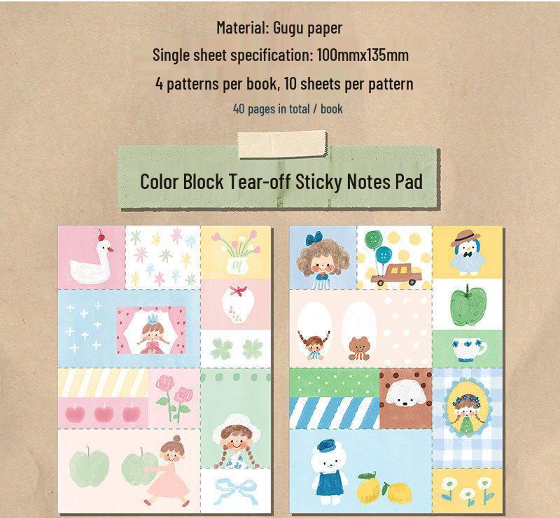 Zhuo Da Wang Tear-Off Sticky Notes: Hand-Tear Ant Line Paper for Journal Collage and Scrapbooking.