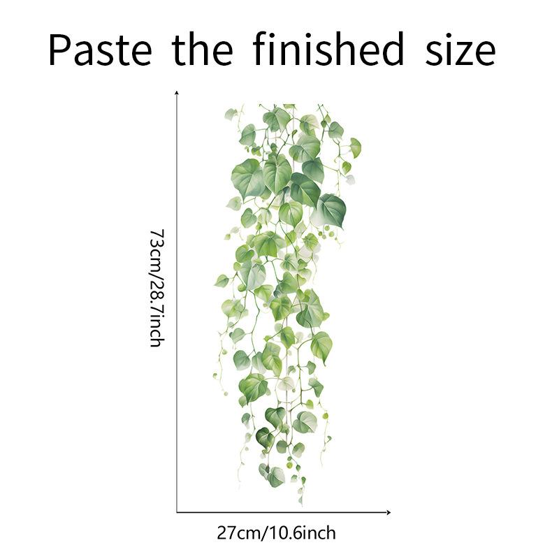 Frische Grüne Ranken und Blätter Wandaufkleber Naturinspirierte Botanische Selbstklebende Wandkunst für Schlafzimmer und Wohnzimmer Dekoration