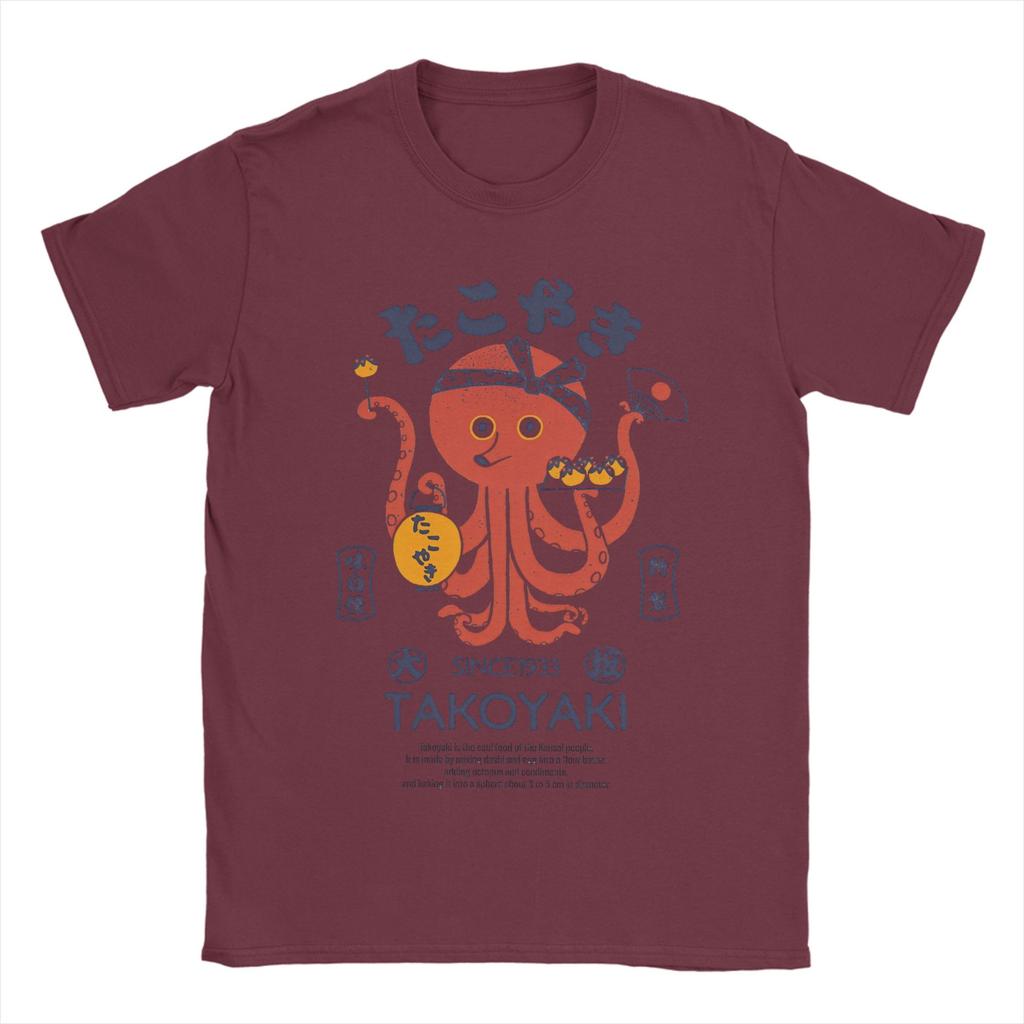 Leisure Japanese Octopus Chef TShirt for Men Round Collar Cotton T Shirts Short Sleeve Tee Shirt Plus Size Clothes