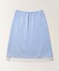 Tudment Satin Lace Midi Skirt_Light Blue