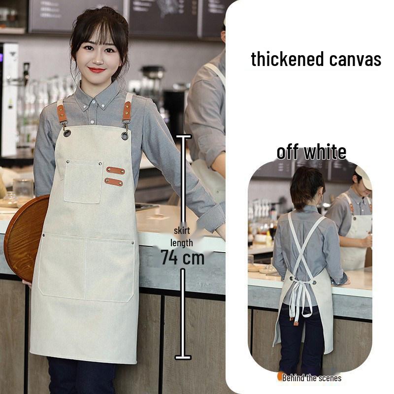 Thickened Canvas Apron for Kitchen, Gardening, Painting, Coffee Shop, Catering, and Cooking