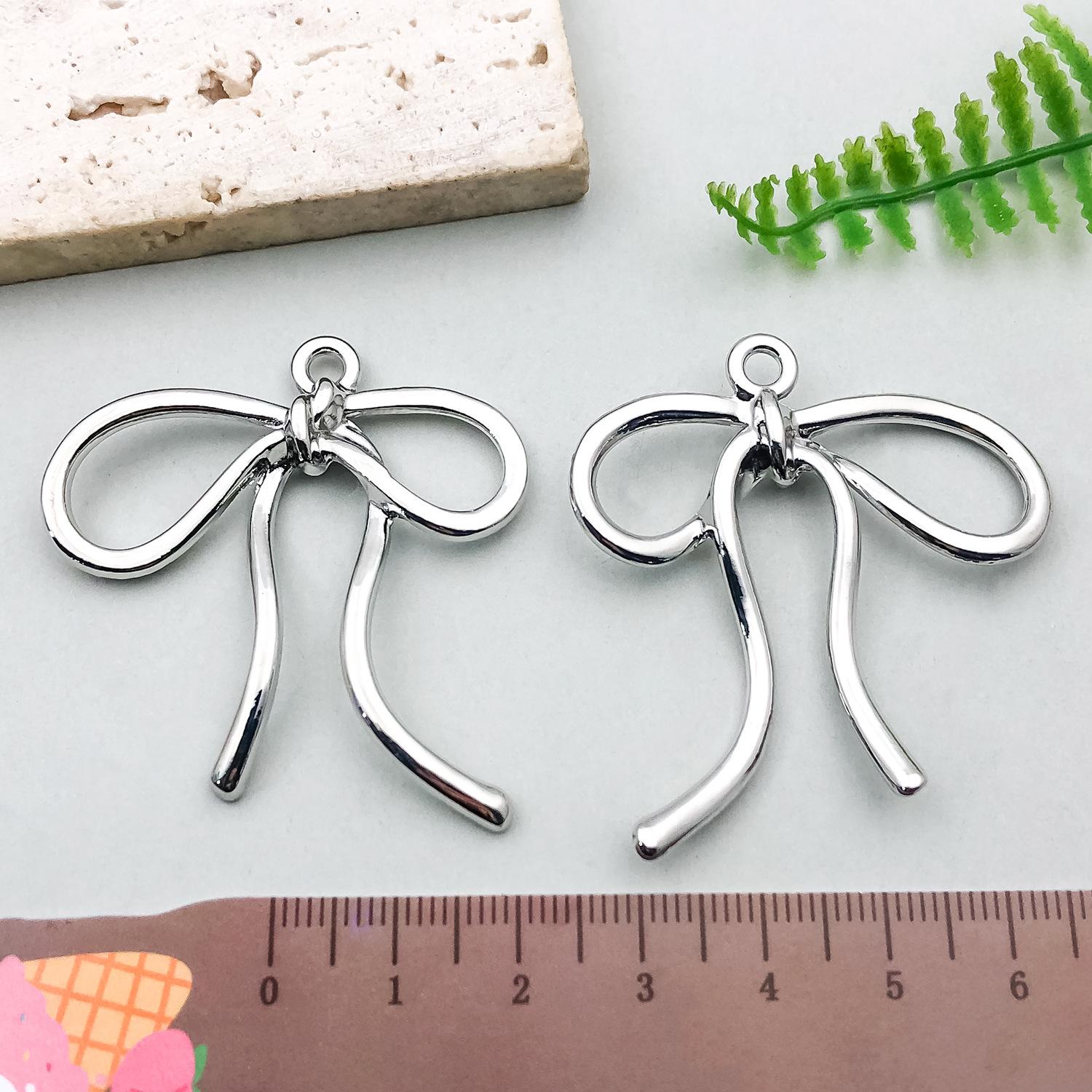 Подвеска-бант с полым кулоном, покрытая гальваническим способом, сплавная цепочка, браслет, серьги, аксессуары для бижутерии ручной работы