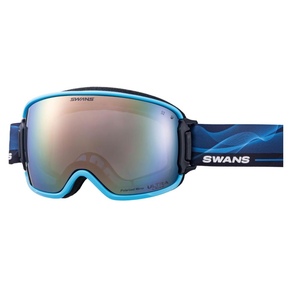 Swans Ridgeline Snow Made in Glasses Ultra Spherical Pastel Brown Mirror x Ultra Light Purple UV Glasses and Goggles, Japan, Anti-Fog, Polarized,