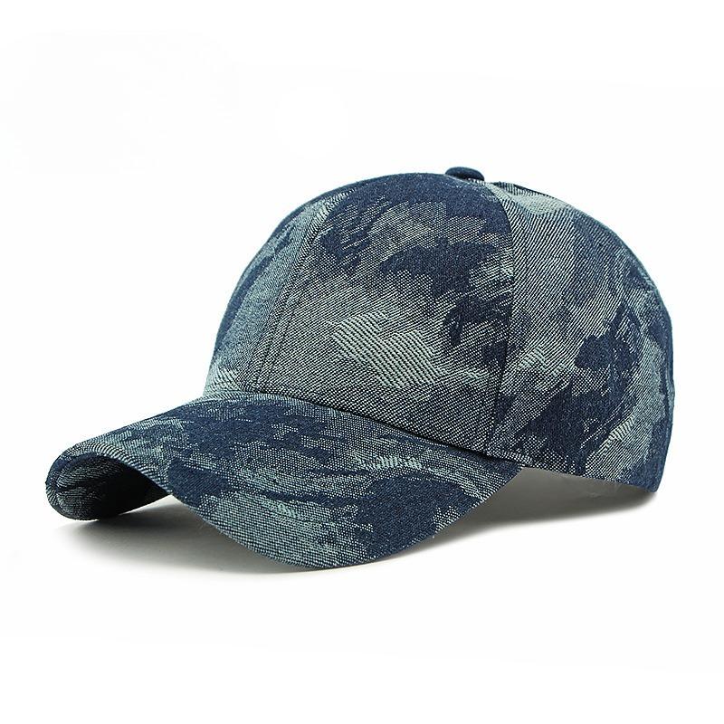

Vintage Washed Denim Baseball Cap Women Ethnic Jacquard Hard Top Hat Retro Sun Protection Peaked Cap Outdoor Casual Hat 56-60cm темно-синий