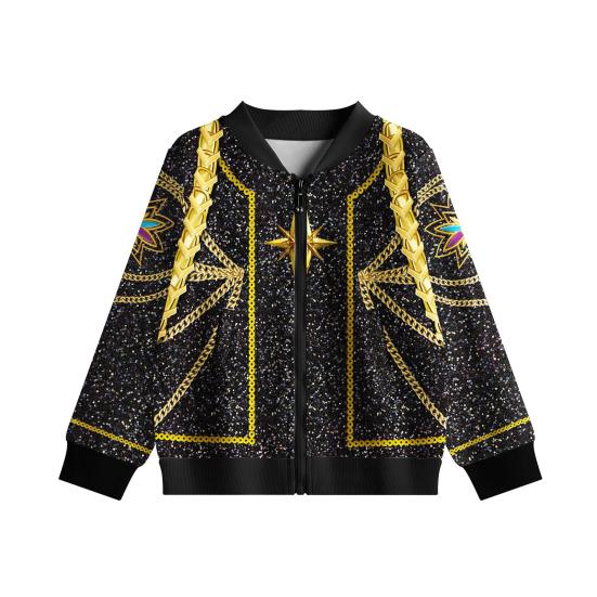 Demon Hunter Cosplay Jacket for Teens Zippered Baseball Jacket Bomber Coat Printed Fall Winter Costume for Role-Play Daily Wear