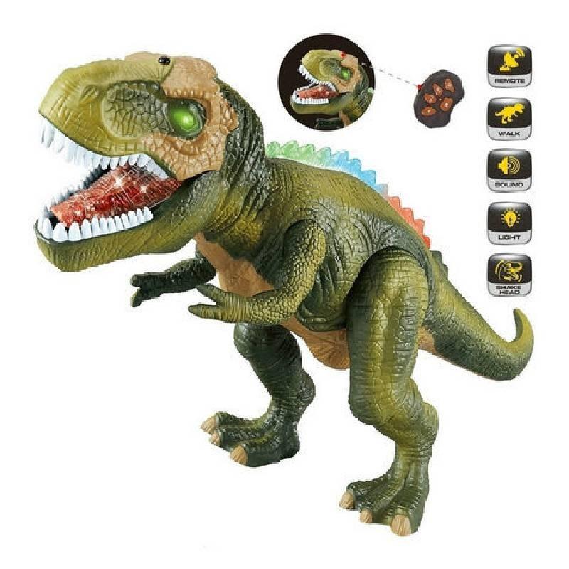 Remote Control Dinosaur Toy Glowing Walking Sounding T-rex Plastic Dinosaur Toy Educational Interactive For Kids
