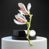 Versatile Elegant Magnolia Floral Brooch Metal Pin Closure For Formal Casual Wear Secured Attachment Design Collar Pin