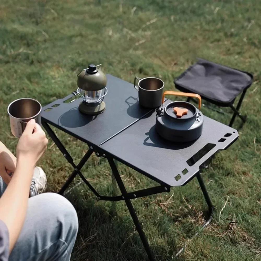 Lightweight Folding Picnic Table, Camping Folding Table for Practical Use Outdoors, Space-Saving Design, High Load Capacity
