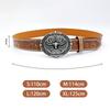 Western Denim Belt Bull Head Big Board Buckle Retro Edge Beads Men'S Punk Hip Hop Pu Leather Belt