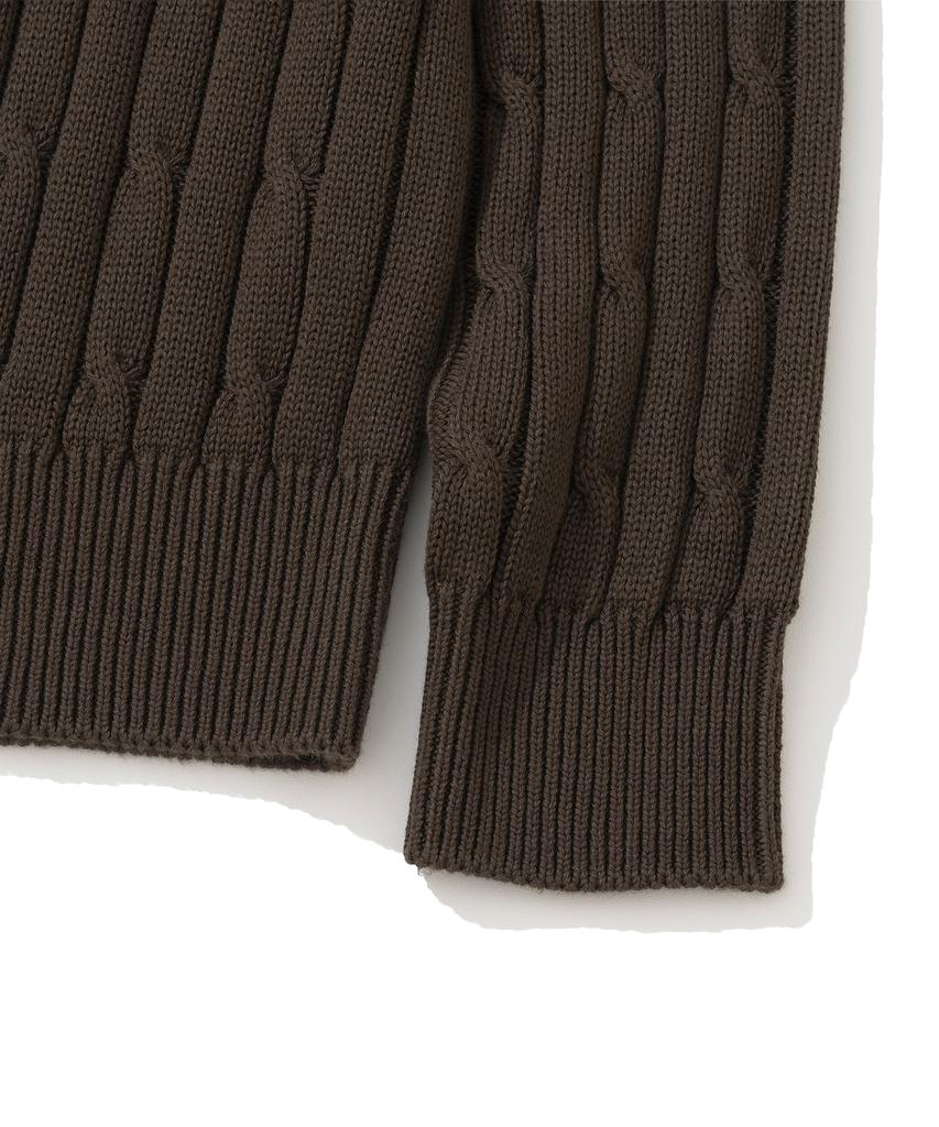 KNITTED [Nitied X Fashion Planet] Cable Round Knit Brown