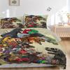 3pcs Various Dinosaur Quilt Cover Set - Soft & Comfortable Polyester Fabric, All-Season Breathable Comforter Set For 1 Quilt Cover & 2 Pillowcases