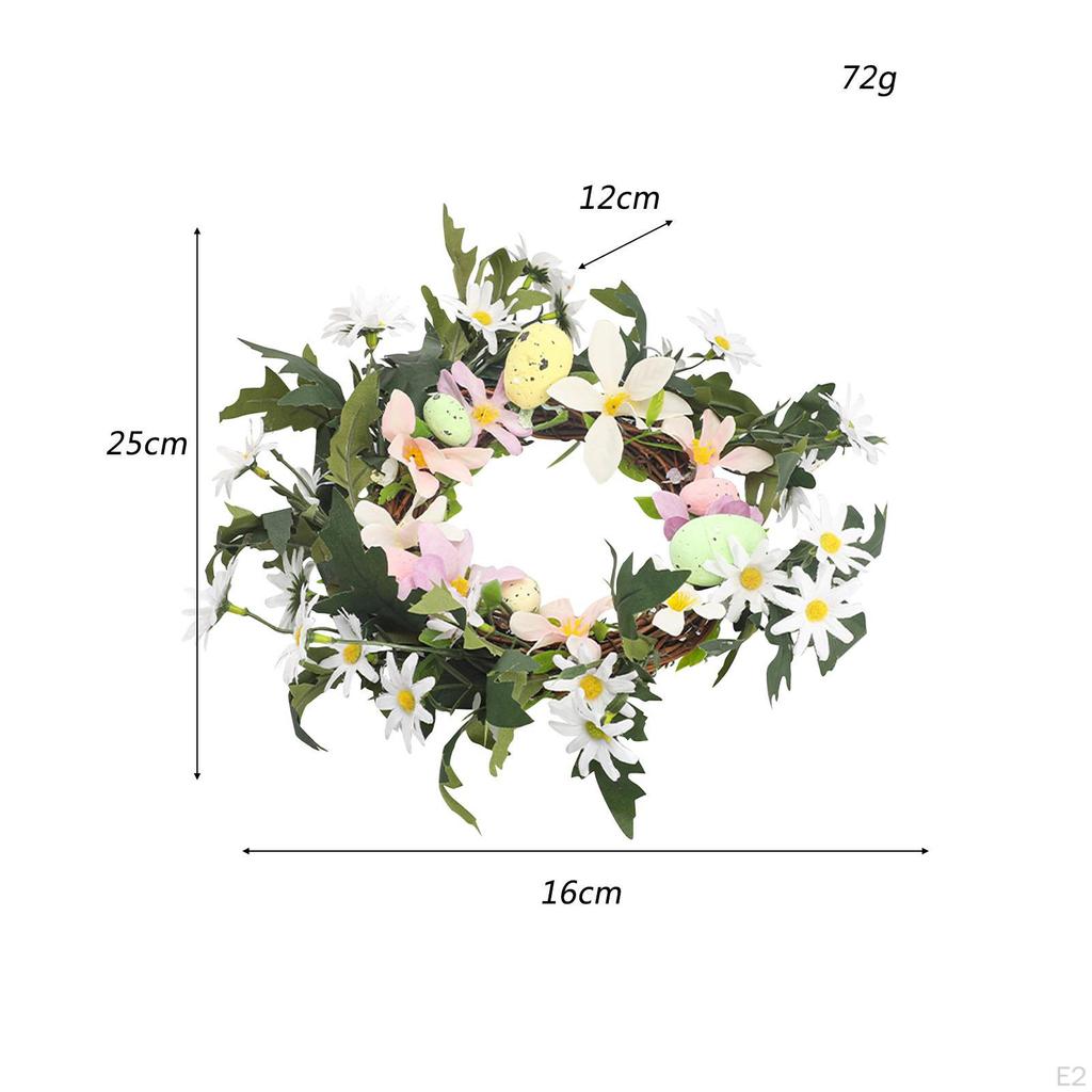 Ostergirlande Frühlingskranz Hängedekoration Künstliches Buntes Ei für Wand, Kaminsims, Fenster,