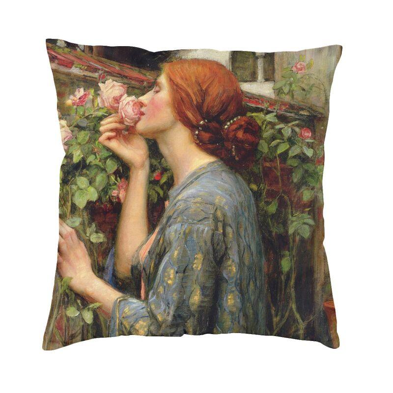 John William Waterhouse The Soul Of The Rose Pillow Case 45x45cm Decor Home Vintage Oil Painting Chair Cushion Square Pillowcase