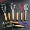 JCD Silicone Egg Beater Whisk Wooden Handle Kitchen Hand Egg Beater Gadgets Kitchen Tools Baking Accessories