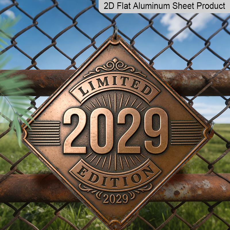 

2D Flat, 1pc Vintage 2029 Limited Edition Commemorative Aluminum Sign - Wall-Mounted Retro Metal Plaque Suitable for Office, Conference Room 20*20cm