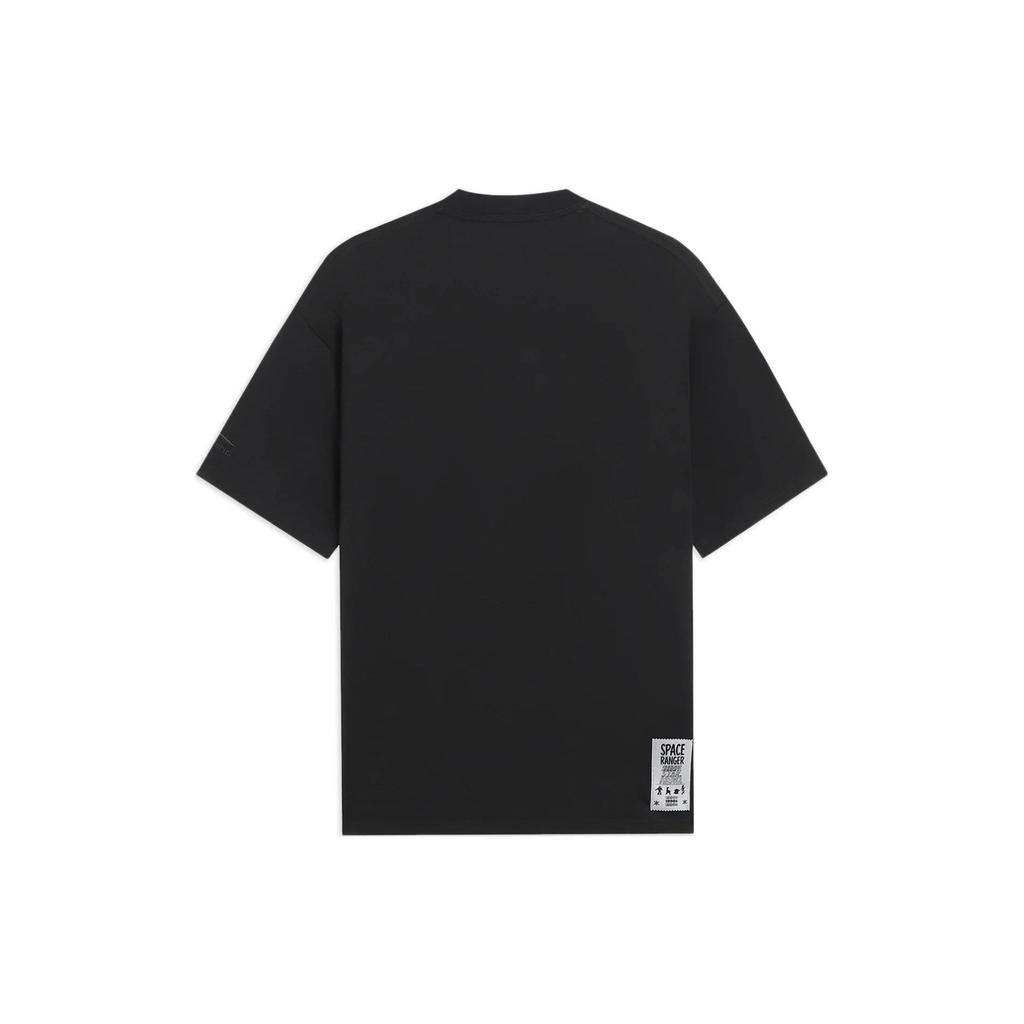 Li-Ning Disney Collaboration Cartoon Print Casual Loose T-Shirt Unisex Tops Black AHSS703-1