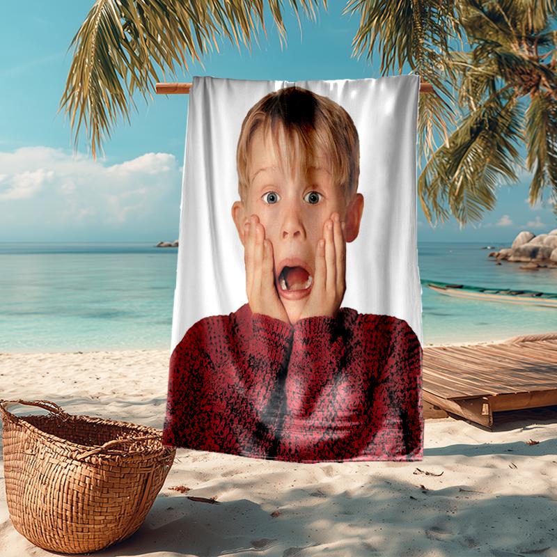 Ultra-Soft Beach Towel with Home Alone Theme,Ideal for Pool - Camping, Diving - Perfect Travel Essential, Vibrant Beach Towel.