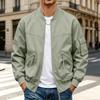 Men's Flight Jacket Loose Fit Casual Baseball Collar Coat for Fall Winter