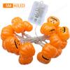 16.4 FT 40 LED 3D Waterproof Pumpkin String Lights 8 Modes LED Pumpkin String Lamps 3D Waterproof Orange Jack-O-Lantern Party