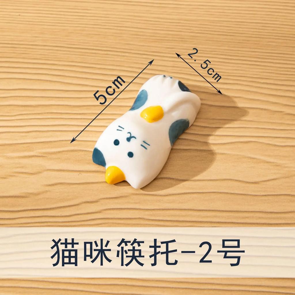 Creativity Ceramic Cute Spoon Rest Holders Cat-Shape Fork Rack Shelf Tea Tableware Accessories