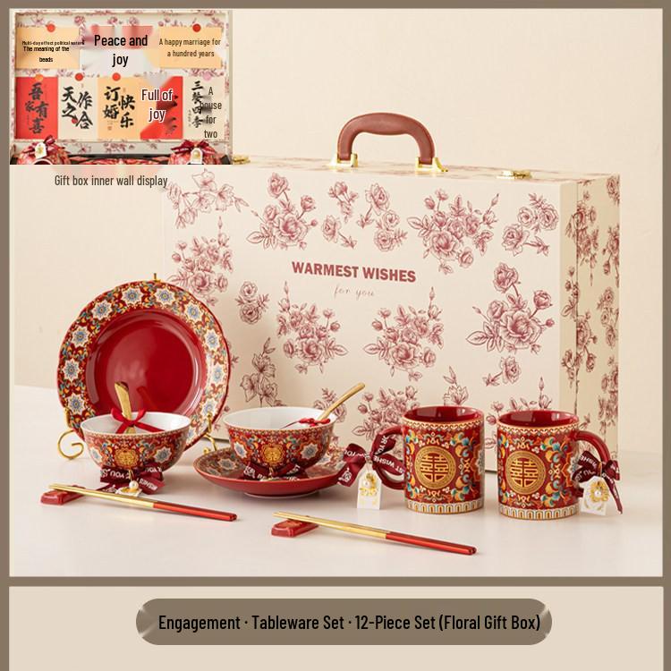 Tao Lan High-End Wedding Gift Set: Tableware Bowls & Chopsticks for Brides, Bridesmaids & Best Friends