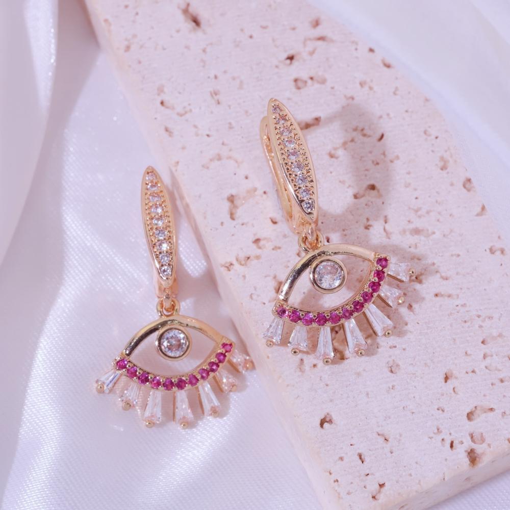 1 Pair Fashion Eyes Dangle Earrings for Women Zirconia Earring Jewelry Wedding Party Accessories